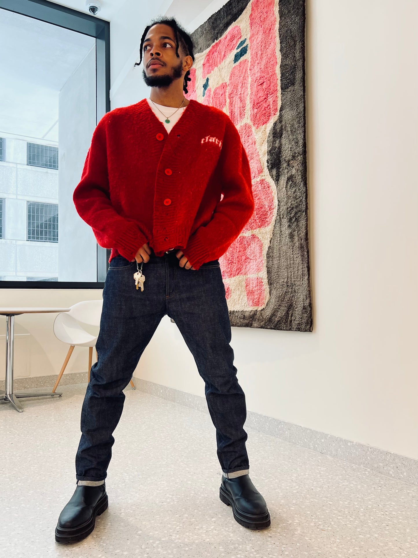VSN Mohair Cardigan Red