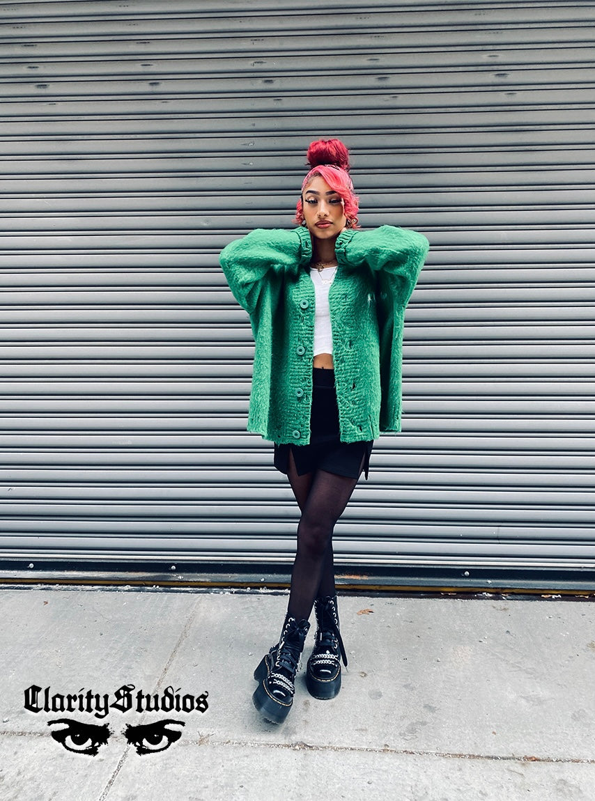 VSN Mohair Cardigan Green