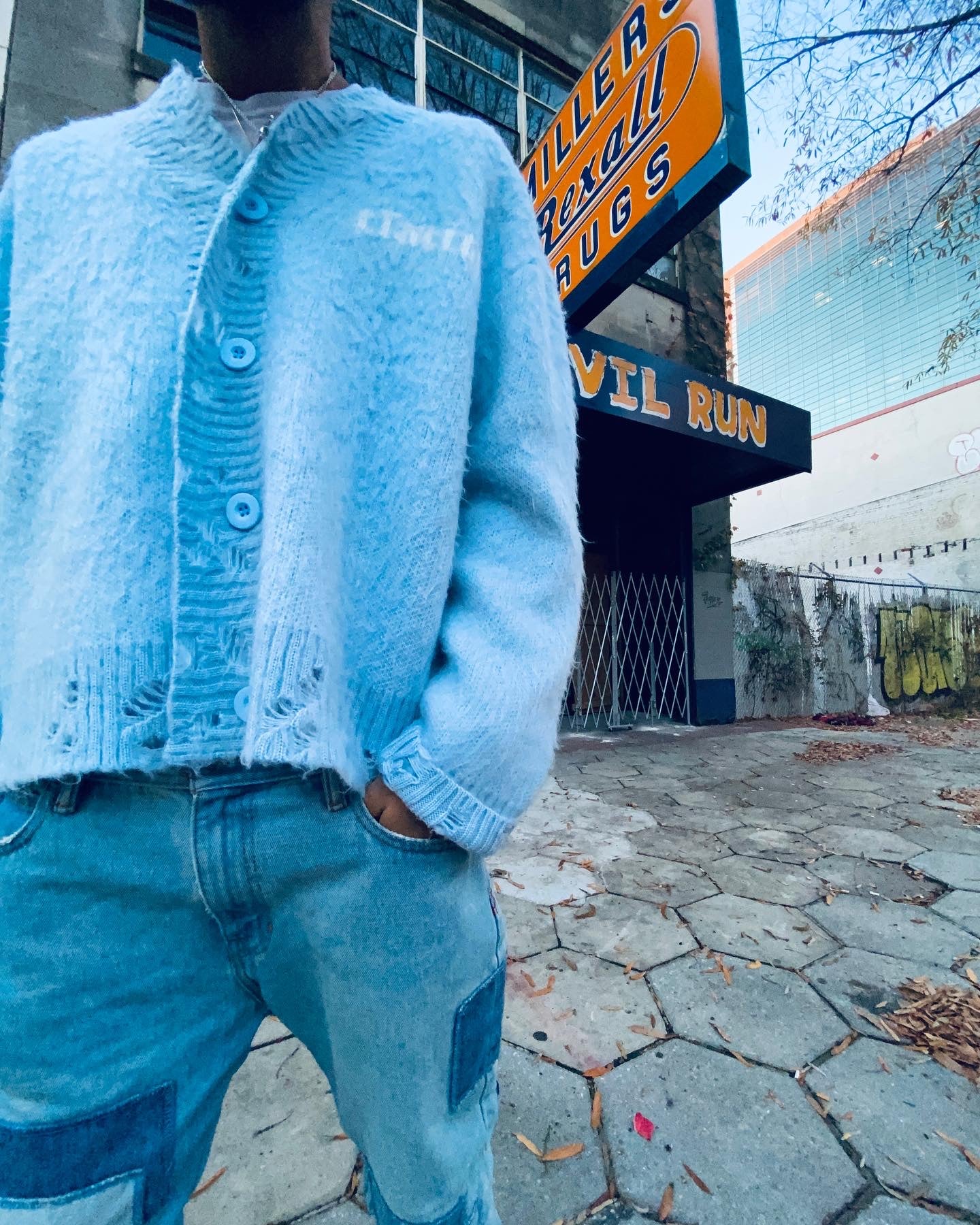 VSN Mohair Cardigan Light Blue